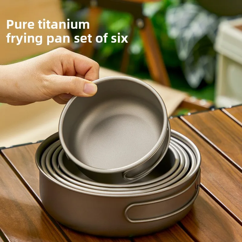 Camping Lightweight Cooking Pot - Титановый уличный набор кастрюль для пикника,