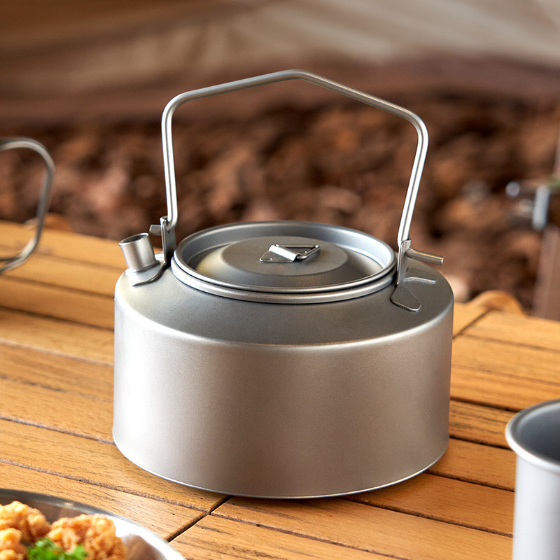 Camping Cooking Tool Set - Кемпинговый чайник для приготовления пищи, титановый