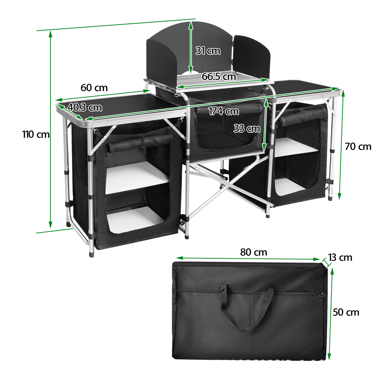 Популярная портативная складна – обзор и цена Camping Cooking Table With Storage