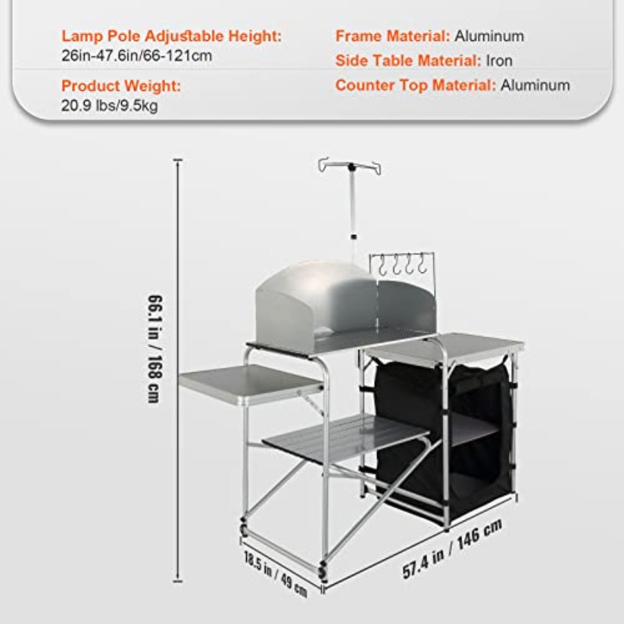 Складной походный кухонный сто – обзор и цена Camping Cooking Table With Storage