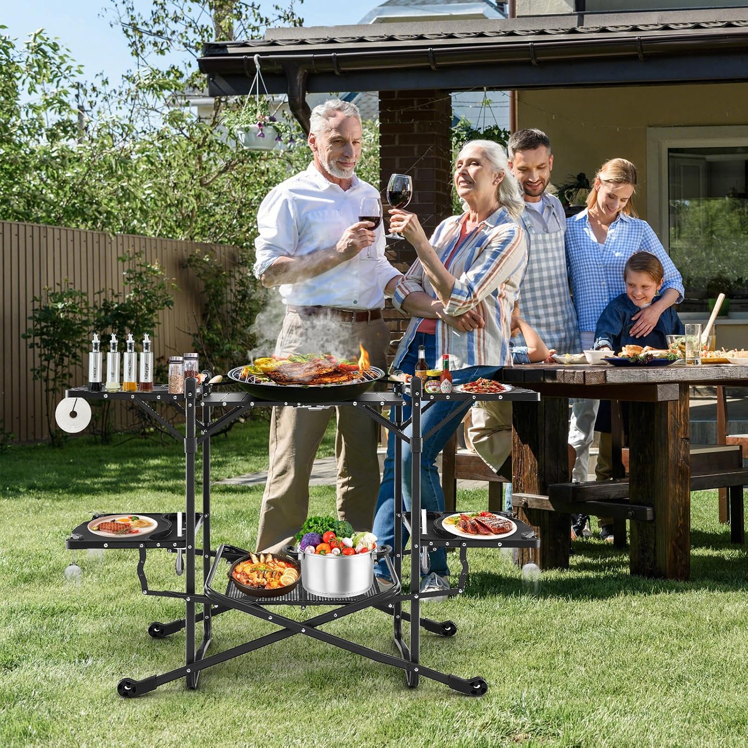 Портативный складной стол для  – обзор и цена Camping Cooking Table With Storage