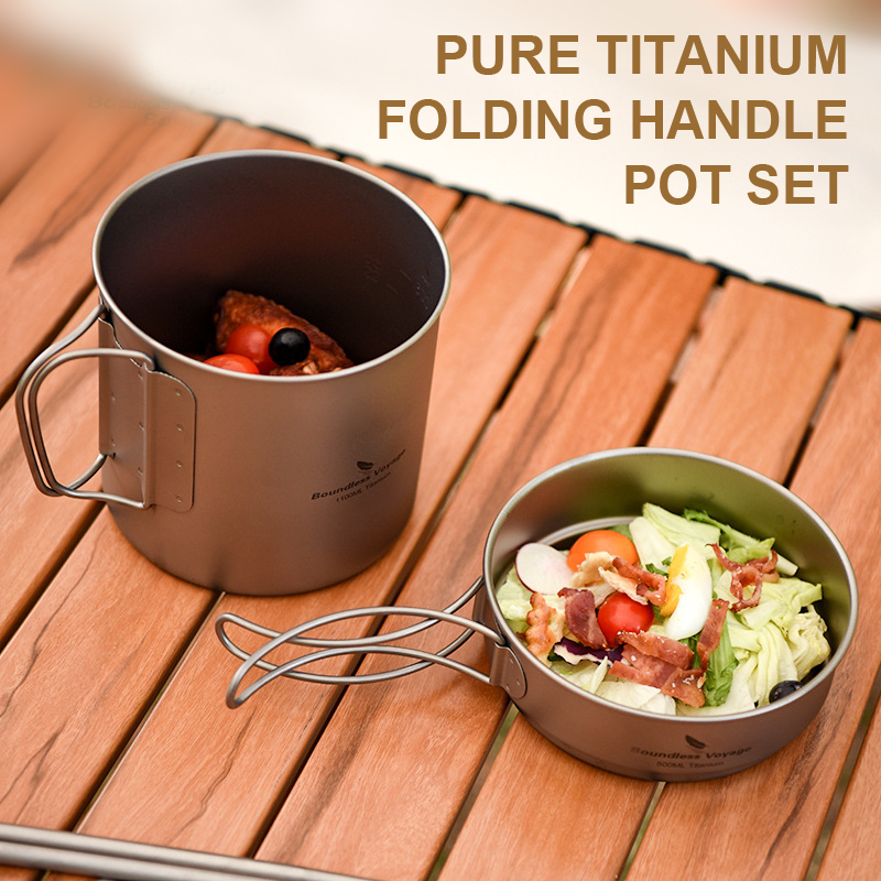 Набор кастрюль со складной руч – обзор и цена Camping Lightweight Cooking Pot
