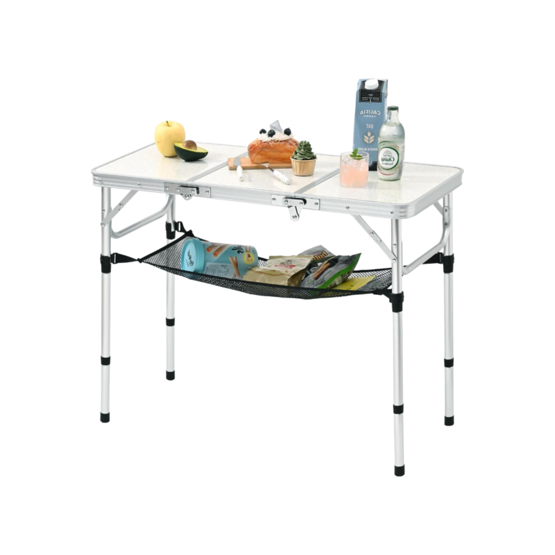 Складной походный стол с сетко – обзор и цена Camping Cooking Table With Storage