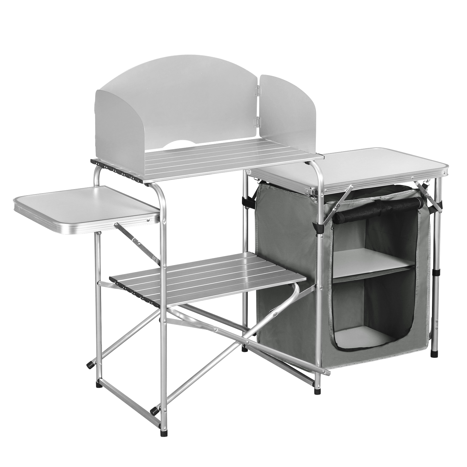 Алюминиевый складной шкаф путе – обзор и цена Camping Cooking Table With Storage