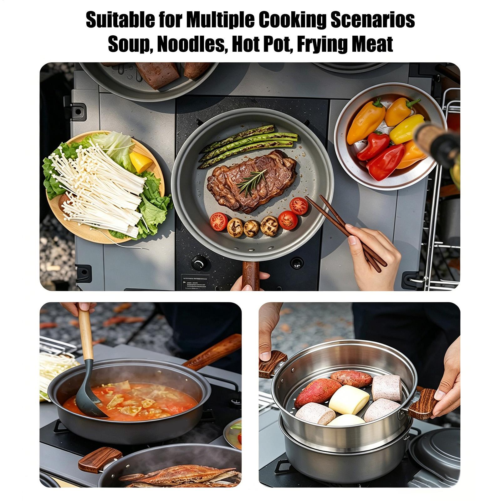 Портативная походная кастрюля, – обзор и цена Camping Lightweight Cooking Pot