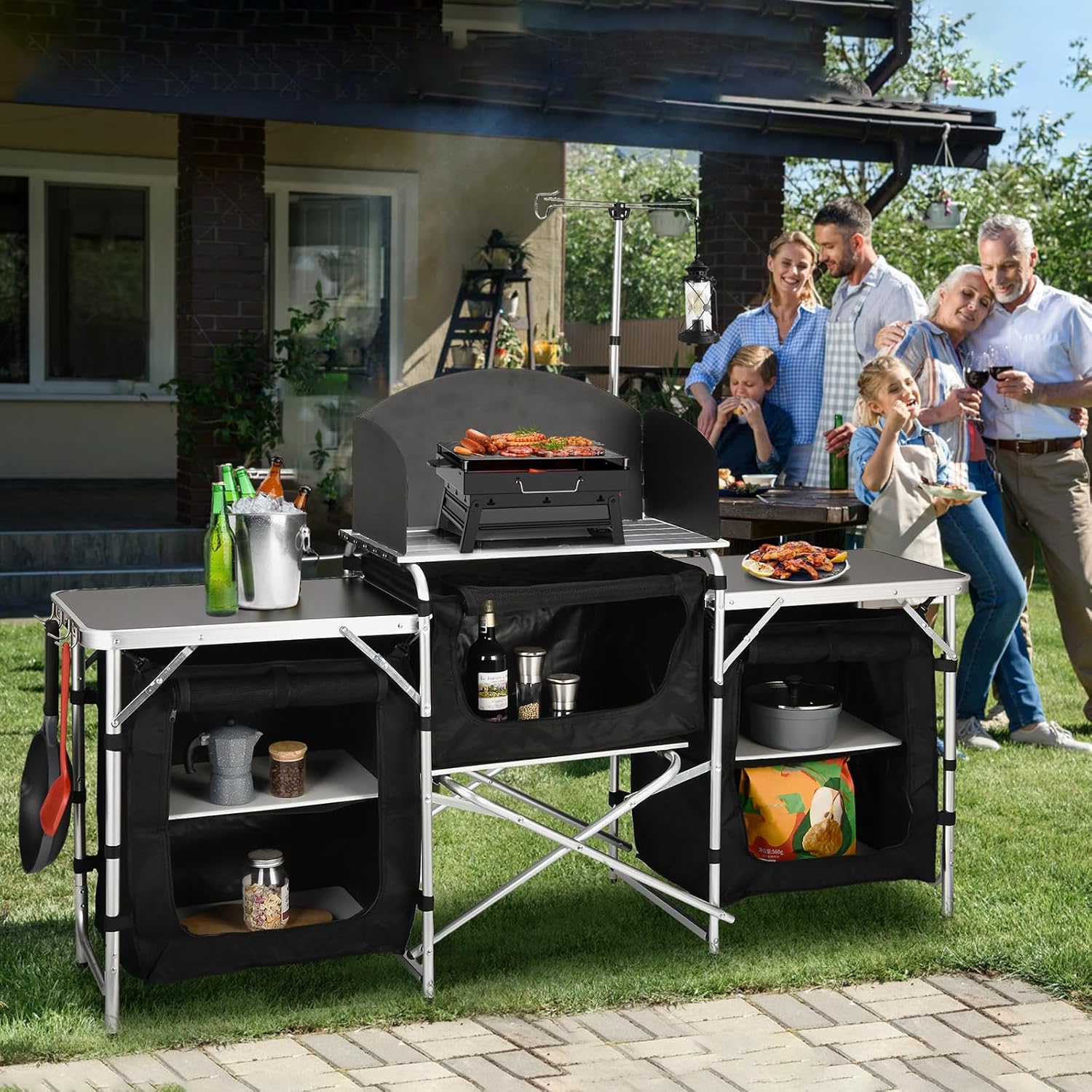 Алюминиевый складной походный  – обзор и цена Camping Cooking Table With Storage