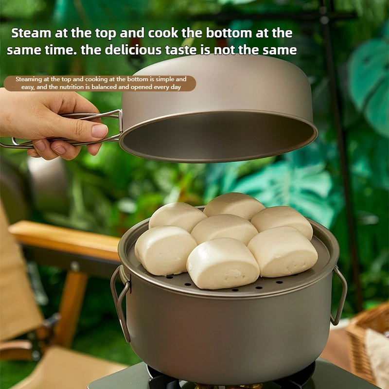 Титановый уличный набор кастрю – обзор и цена Camping Lightweight Cooking Pot