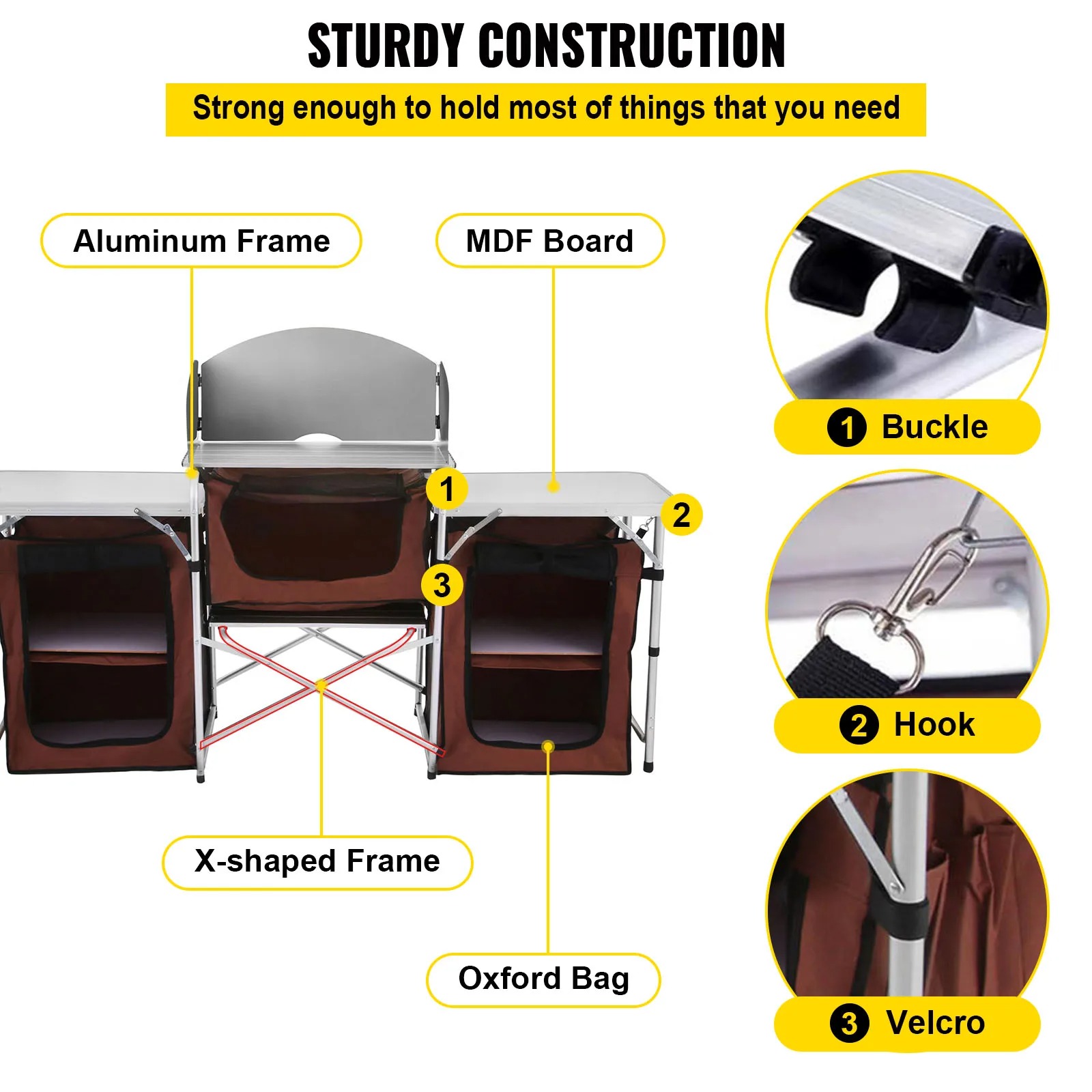 Складной кухонный стол-шкаф Si – обзор и цена Camping Cooking Table With Storage