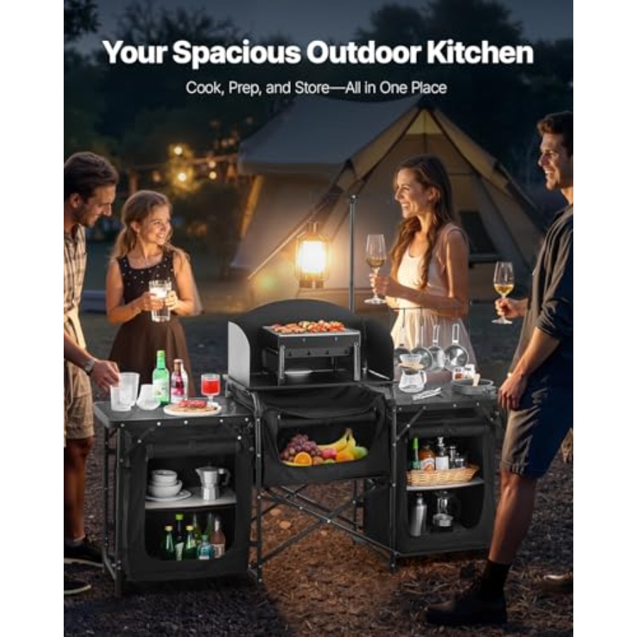 Походный кухонный стол, уличны – обзор и цена Camping Cooking Table With Storage